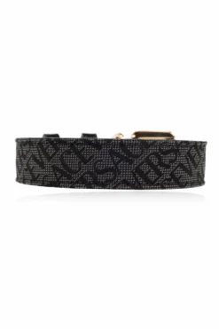 Versace Home BLACK Dog collar with 'Barocco' print