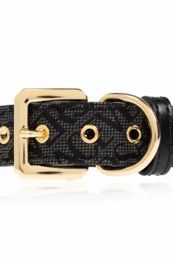Versace Home BLACK Dog collar with 'Barocco' print
