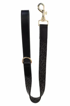 Versace Home BLACK Dog leash with Barocco print