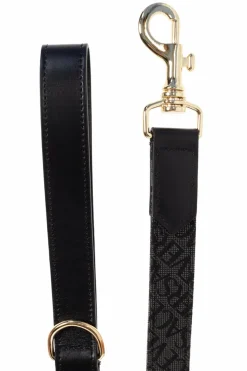 Versace Home BLACK Dog leash with Barocco print