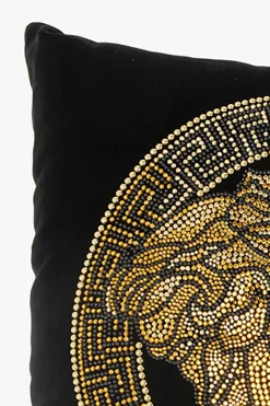 Versace Home BLACK Medusa head cushion