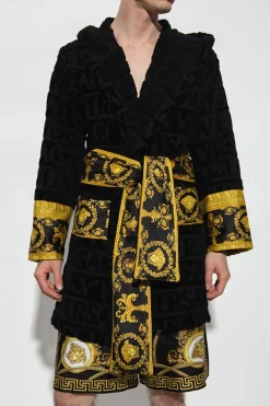 Versace Home BLACK Patterned bathrobe