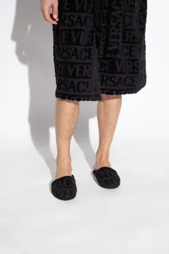 Versace Home BLACK Slides with logo