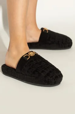 Versace Home BLACK Slippers with logo