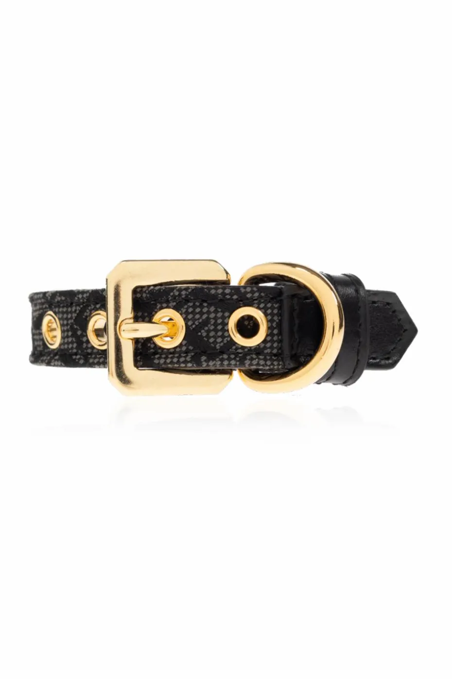Versace Home BLACK Small dog collar with Barocco print