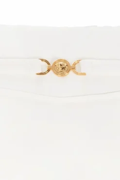 Versace Home cream Pillow with an application in the shape of the head of Medusa