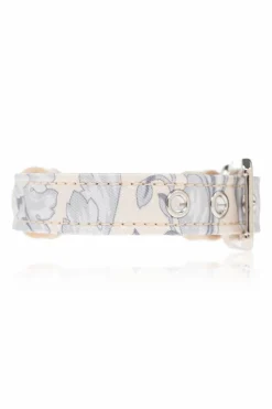 Versace Home cream Small dog collar with Barocco print