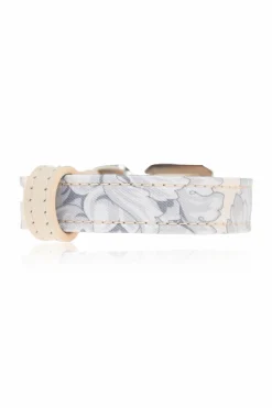 Versace Home cream Small dog collar with Barocco print