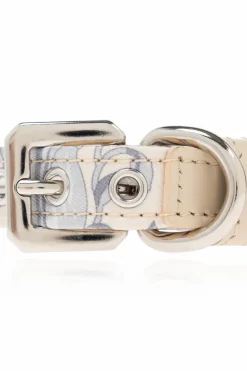 Versace Home cream Small dog collar with Barocco print