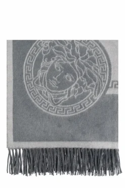 Versace Home GREY Blanket with Medusa face