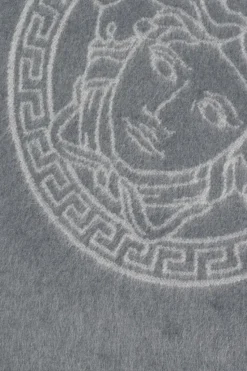 Versace Home GREY Blanket with Medusa face