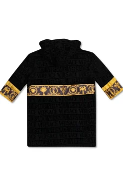 Versace Home Kids BLACK Patterned bathrobe for kids