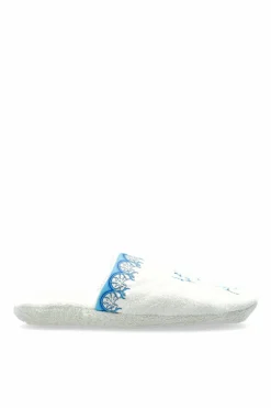 Versace Home WHITE Cotton flip-flops with print