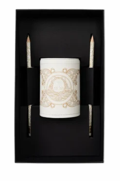 Versace Home WHITE Set: six pencils and container