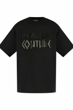 Versace Jeans Couture BLACK T-shirt with embroidered logo