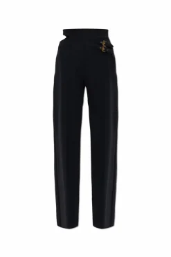 Versace Jeans Couture BLACK Trousers with decorative slit at the waist