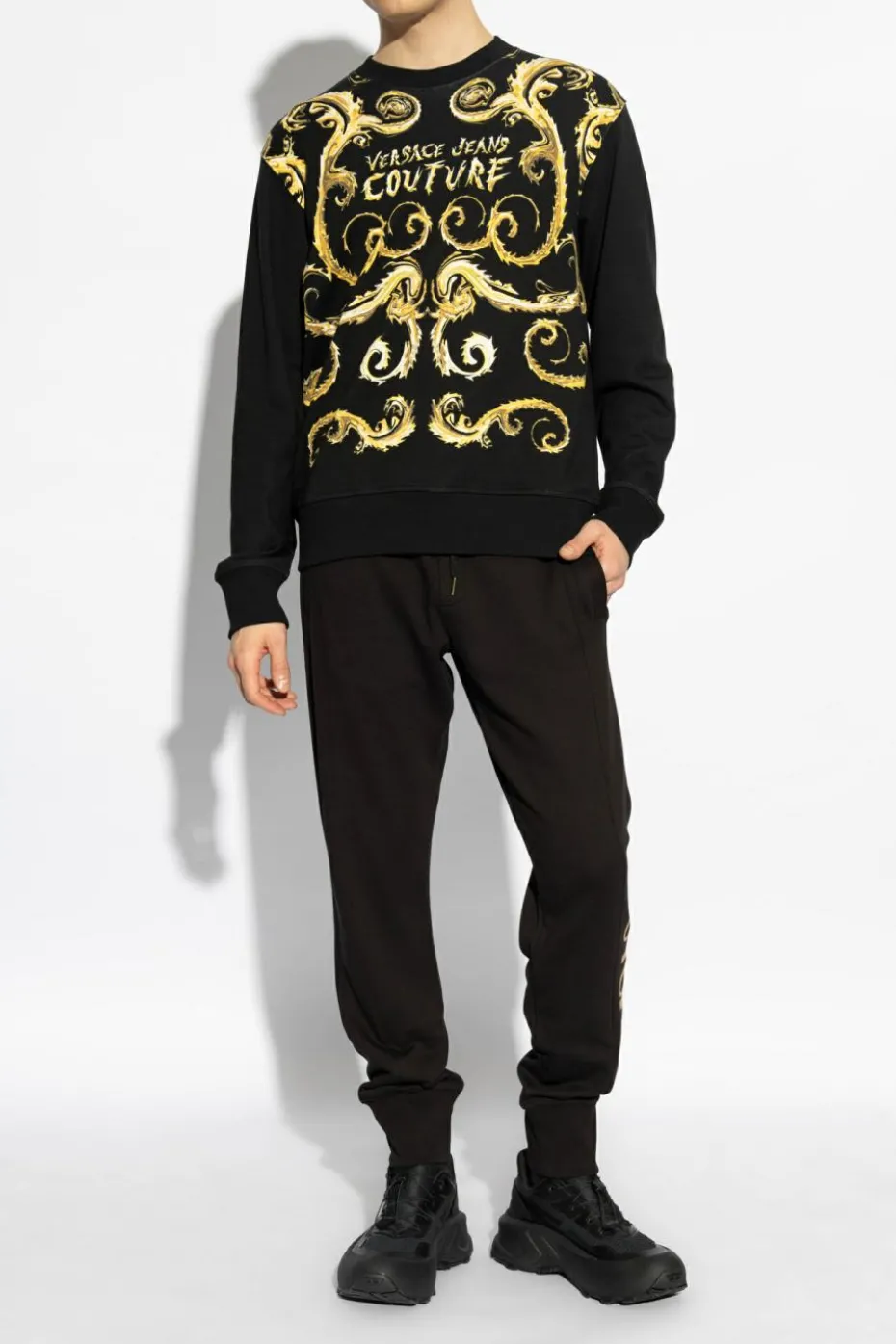 Versace Jeans Couture BLACK Sweatpants with printed logo