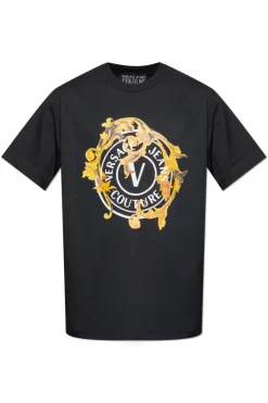 Versace Jeans Couture BLACK T-shirt with printed logo