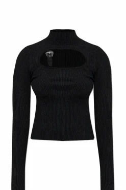 Versace Jeans Couture BLACK Top with a stand-up collar