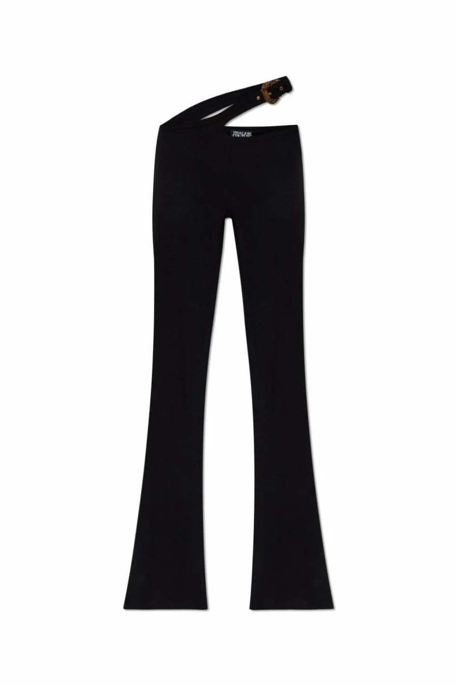 Versace Jeans Couture BLACK Ribbed pants with adjustable waistband