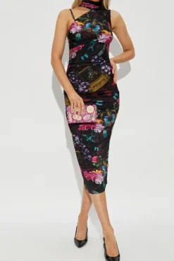 Versace Jeans Couture BLACK Dress with colorful print