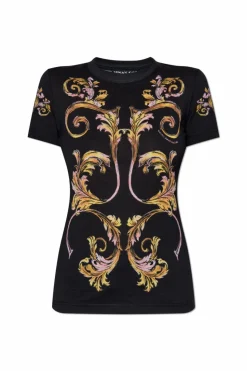 Versace Jeans Couture BLACK T-shirt with Barocco print
