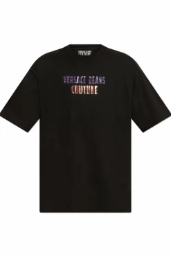 Versace Jeans Couture BLACK T-shirt with printed logo