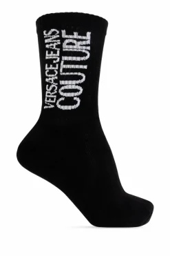 Versace Jeans Couture BLACK Cotton socks with logo