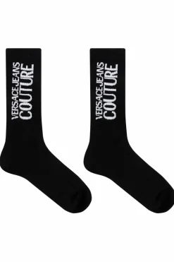 Versace Jeans Couture BLACK Cotton socks with logo