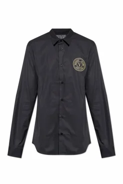Versace Jeans Couture BLACK Shirt with embroidered logo