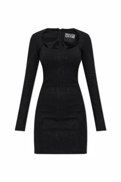 Versace Jeans Couture BLACK Dress with lurex thread