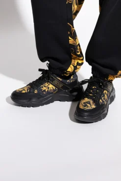Versace Jeans Couture BLACK Sports shoes with "Barocco" print
