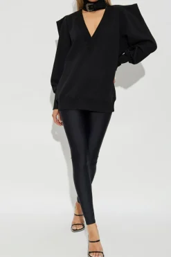 Versace Jeans Couture BLACK Dress with stand-up collar