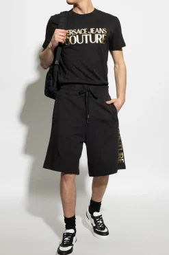 Versace Jeans Couture BLACK Shorts with printed logo