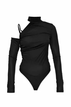 Versace Jeans Couture BLACK Bodysuit with a stand-up collar