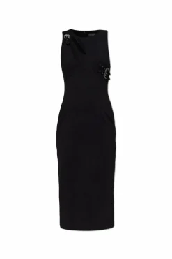 Versace Jeans Couture BLACK Dress with decorative appliqué and slit