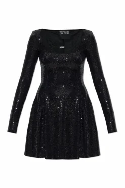 Versace Jeans Couture BLACK Dress with shimmering sequins