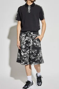 Versace Jeans Couture BLACK Polo shirt with "Barocco" print