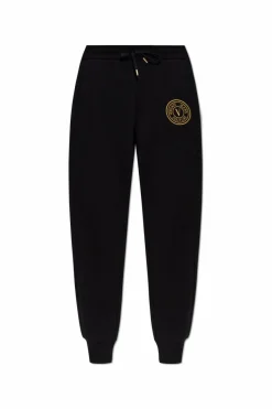 Versace Jeans Couture BLACK Sweatpants with embroidered logo
