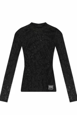 Versace Jeans Couture BLACK Lace long sleeve t-shirt
