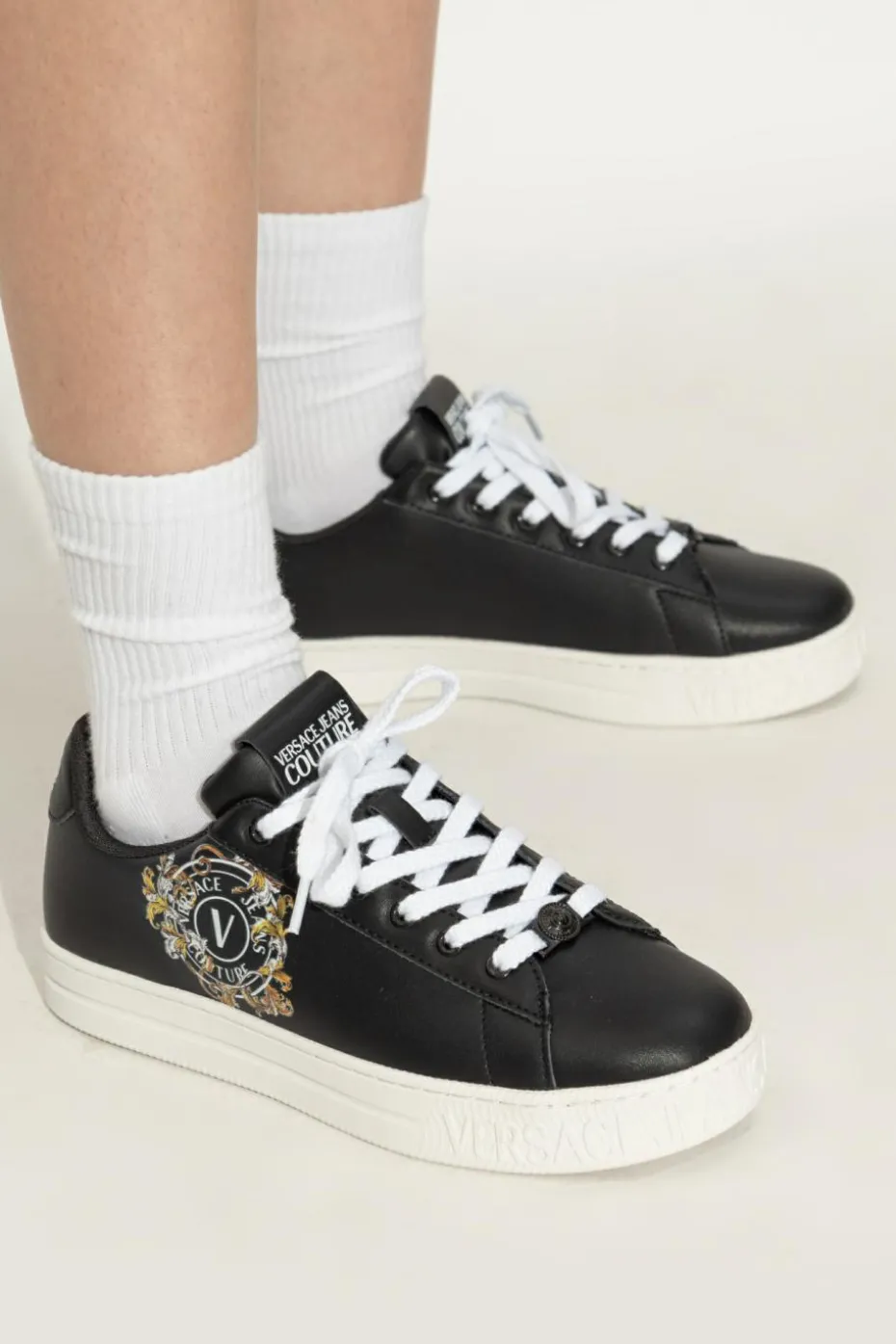 Versace Jeans Couture BLACK Sneakers with printed logo