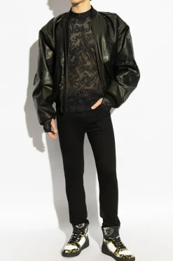 Versace Jeans Couture BLACK Jeans with Barocco print on pockets