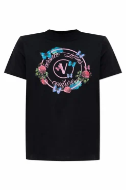 Versace Jeans Couture BLACK T-shirt with colorful print