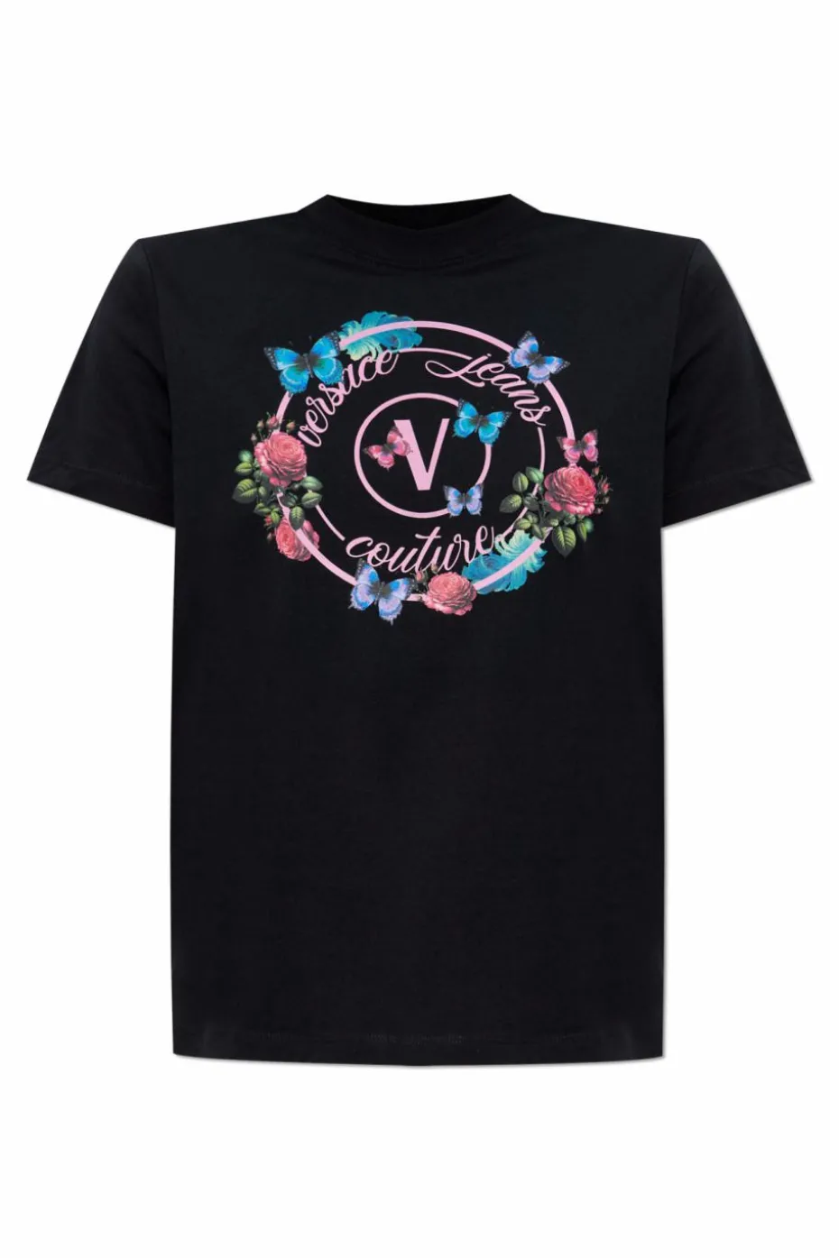 Versace Jeans Couture BLACK T-shirt with colorful print