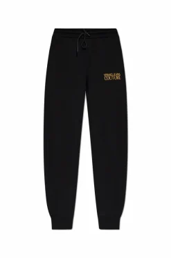 Versace Jeans Couture BLACK Sweatpants with embroidered logo