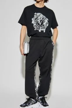 Versace Jeans Couture BLACK Sweatpants with "Barocco" print