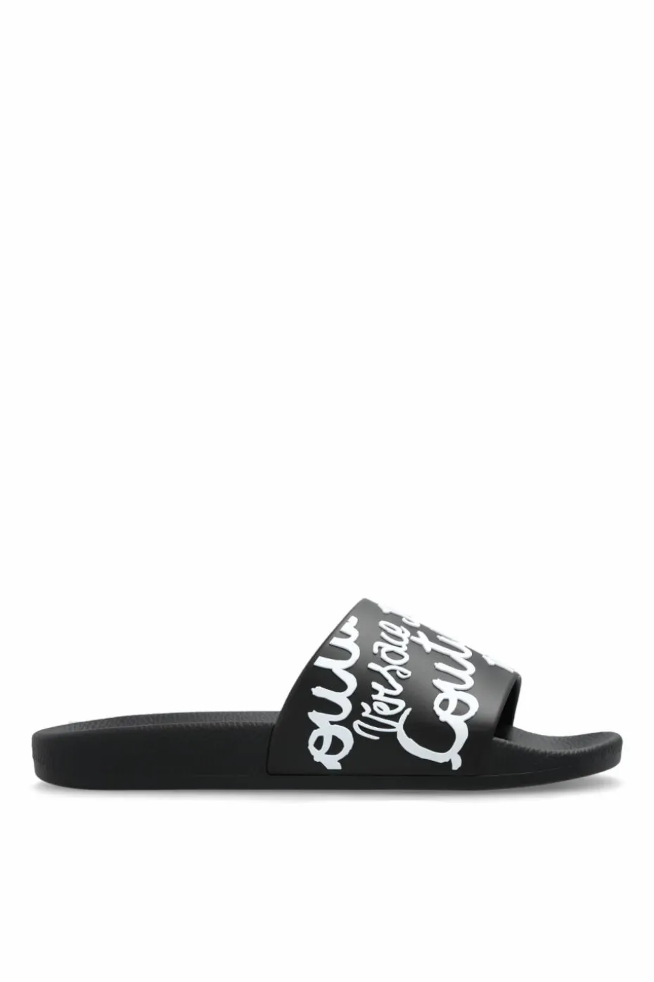 Versace Jeans Couture BLACK Rubber slides with logo