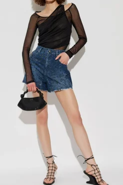 Versace Jeans Couture BLACK Top with decorative glitter finish