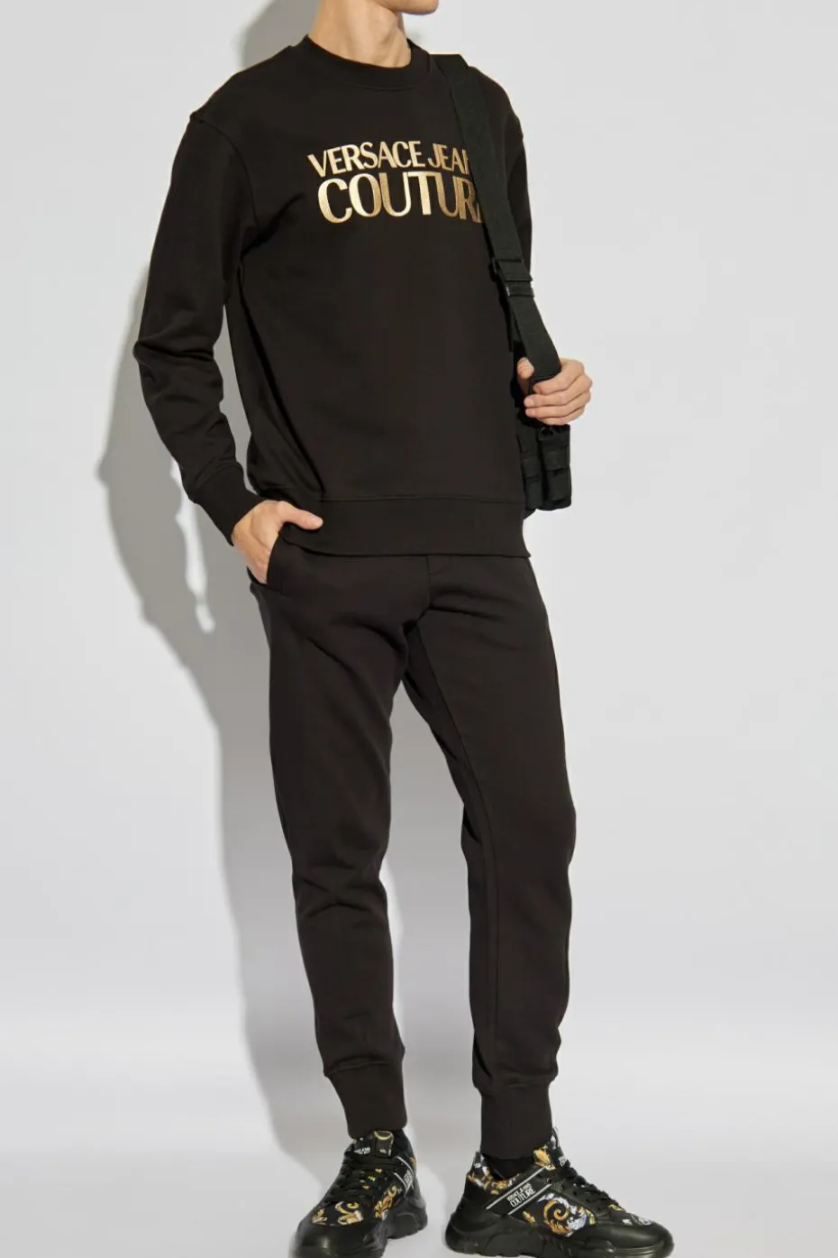 Versace Jeans Couture BLACK Sweatpants with printed logo