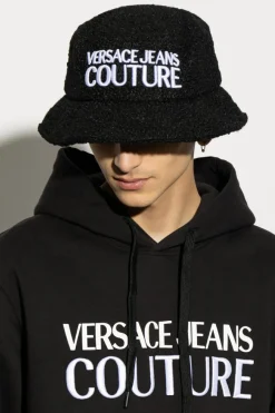 Versace Jeans Couture BLACK Hat with embroidered logo
